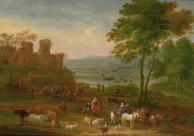 Paysage avec voyageurs au premier plan - Mathys Schoevaerdts